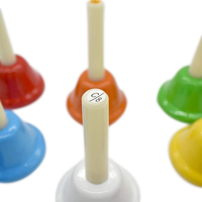 ENNBOM Hand Bell Shake 8 Notes Diatonic Metal Hand Bell Kit Rhythm