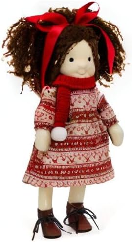 BlissfulPixie Waldorf Handmade Rag Doll - Personalized Collectors Plush Doll for Kids Birthday Present with Beautiful Present Box - Skylar 12"