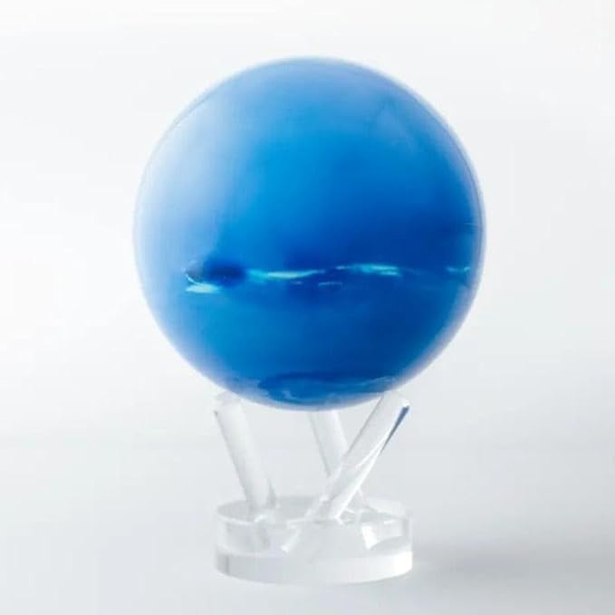 MOVA Neptune Globe 6” – Solar Rotating Planet Globe for Desk Display | No Batteries or Cords | Striking Deep Blue Space Decor
