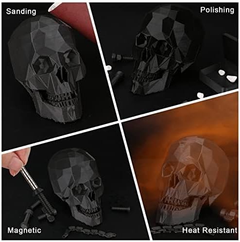 AMOLEN 3D Printer Filament, Metal PLA Filament 1.75mm with Magnetic, Contains 20% Metal Iron Powder, Apply to Polishing, Matte Black PLA 3D Printing Filament +/- 0.02mm, 1kg/2.2lbs