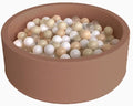 Wonder Space Deluxe Kids Round Ball Pit, Premium Handmade Kiddie Balls Pool, Soft Indoor Outdoor Nursery Baby Playpen, Ideal Gift Play Toy for Children Toddler Infant Boys and Girls (Brown)