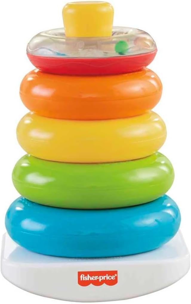 Fisher-Price Infant Toy Set, Baby’s First Blocks (10 Shapes) and Rock-a-Stack Ring Stacking Activity for Ages 6+ Months (Amazon Exclusive)