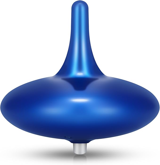 Electric Spinning Top | Timer Spinning Top | 6+ Hour Endless Spin | LED Light Show for Focus, Calm & Creativity | Unique Futuristic Gift for Adults (Royal Blue)