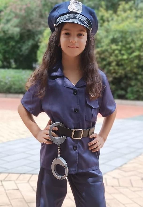 Kids Police Officer Costume for Girls - Cop Dress Up Party and Halloween Gifts