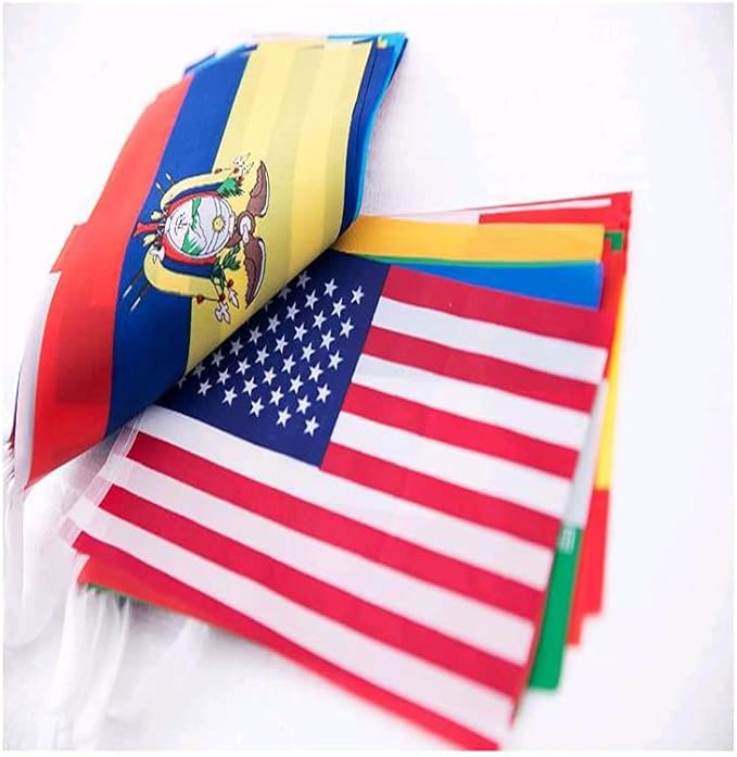 International Flags of The World 200 Countries Pennant Bunting World Flag Banner for Themed Parties, Grand Openings, Around the World Decorations