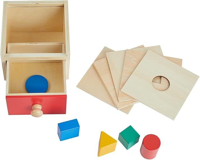Adena Montessori Sorting Drop Box Toy with 6 Borad and Drawer Educational Toys for Kids Baby Toddlers