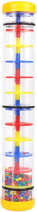 Rainmaker 12 inch Rain Stick for Babies Rattle Tube Rain Stick Shaker Music Sensory Auditory Instrument Toy for Baby Child Girl (12 inch Yellow)