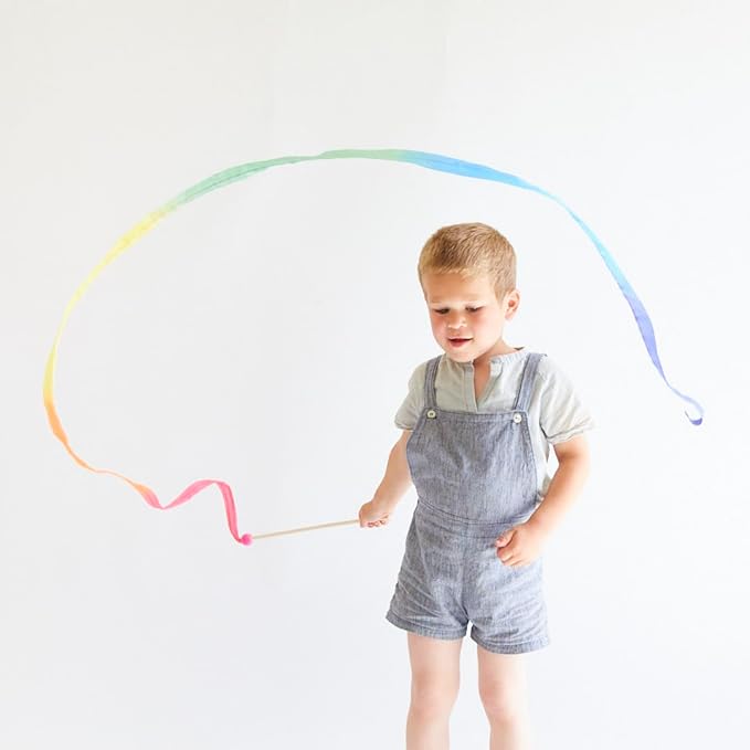 Sarah's Silks Pink Rainbow Streamer | Ribbon Dancer Toy