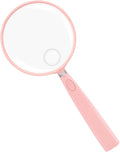 Feosky Handheld Reading Magnifier, 10X 30X Magnifier, 75mm Shatterproof Lens, Non-Slip Handle for Adults Close Work, Seniors Reading and Kids Nature Exploration, Hobby Observation(Black)