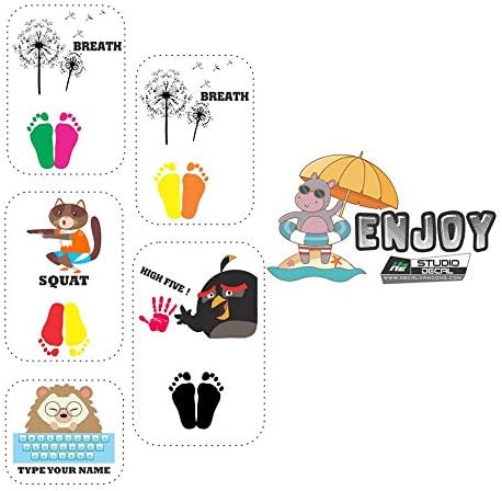 Classroom Decor Sensory Path Decals for Floor & Wall - Dynamic Funny Squat, High Five, Push Wall Hopscotch Floor Stickers for Boosting Gross Motor Skills