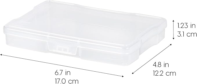 IRIS USA 4" x 6" Photo Storage Box Craft Keeper Cases, 10-Pack, Organization Task Holders for Pictures, Tasks, Scrapbooking, Stationery Storage, Stickers & Art Supplies, Clear