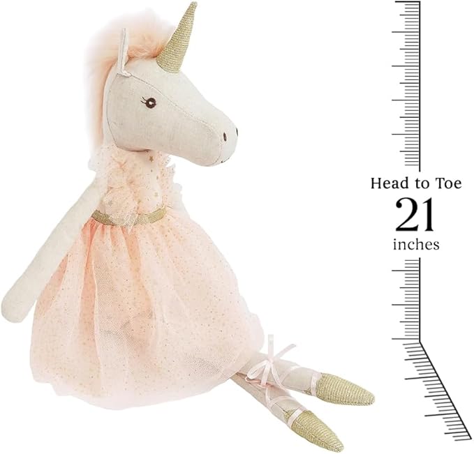 MON AMI Jolie The Unicorn Ballerina Princess Doll – 21”, Plush Unicorn Stuffed Animal Doll for Kids of All Ages, Use as Toy or Room Décor