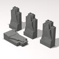 Classic Building Rock Bulk, Rockery Panel 2x4x6 Medium Symmetric 10 Piece, Compatible with Lego Parts and Pieces: (Color:Dark Gray)