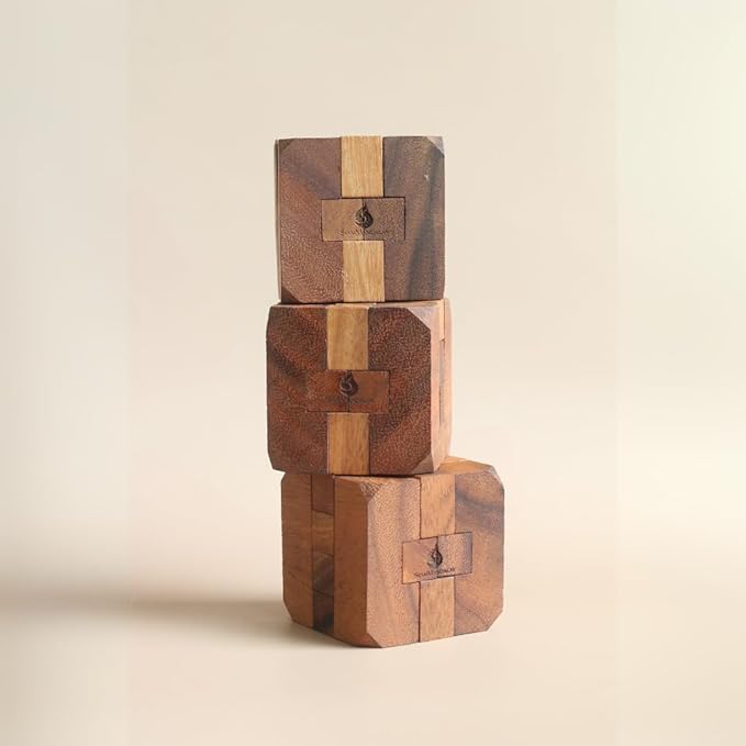Hidden Passage Wooden 3D Mechanical Puzzle for Adults – Brain Teaser Game | Desk Toy | Handmade Interlocking Wood Puzzle | Mind Teaser Logic Challenge Toy by SiamMandalay