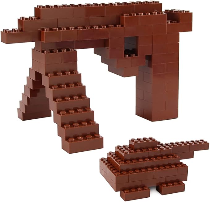 Feleph 2x4 Bricks 320 Pieces Reddish Brown Parts Building kit Creative Play Set Classic Blocks Toy Accessories Compatible with 3001 Major Brands (Reddish Brown)