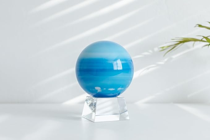 MOVA Uranus Globe 4.5” – Solar-Powered Rotating Planet Model | NASA-Inspired Blue Decor