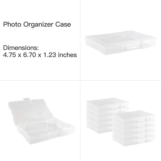 novelinks Photo Case 4" x 6" Photo Storage Box - 10 Inner Picture Storage Container (Sky Blue, 2 Pack)