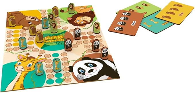 2-in-1 Wooden Board Games for Kids & Families – Premium Wood Ludo Board Game & Snakes and Ladders Board Game | Classic Family Board Games Set with Dice & Pieces, Fun Educational Gift for Boys & Girls