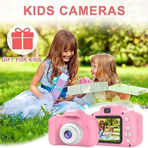 PROGRACE Digital Camera for Kids, 40MP FHD 1080P Toddler Camera with 4-16X Zoom and Anti-Shake, IPS HD Screen, Birthday Toys for Girls and Boys Ages 3-12 - Pink