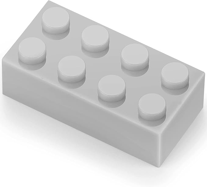 500 Piece Gray 2x4 Bricks Bulk, Classic Grey Building Block Flat, Compatible with Lego Parts and Pieces, MOC Building Bricks DIY Play Set for Kids Age 6+