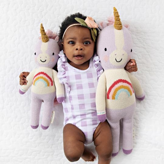cuddle + kind Zoe The Unicorn Little 13" Hand-Knit Doll – 1 Doll = 10 Meals, Fair Trade, Heirloom Quality, Handcrafted in Peru, 100% Cotton Yarn