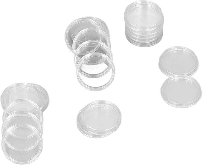 100pcs Coin Capsules 30mm, Coin Case Storage Box Coin Holder for Coin Collection Supplies