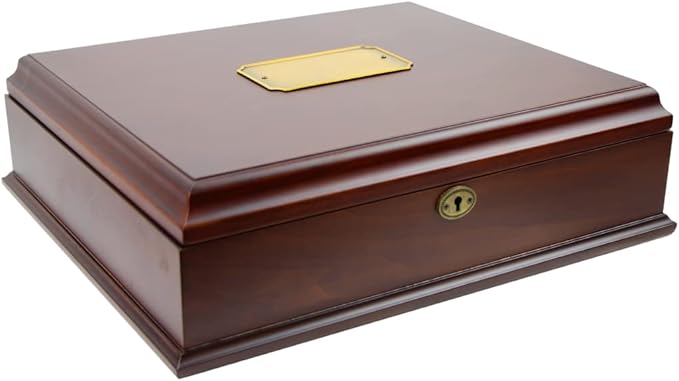 Antico Wooden Lockable Memory and Treasure Box for Keepsakes, Photos, Letters, Jewelry and More
