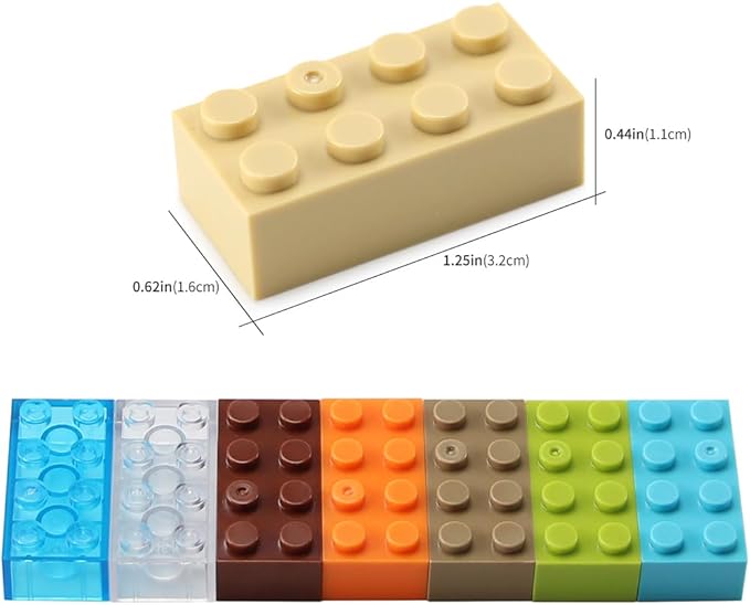 Feleph 2x4 Bricks 320 Pieces New Multicolored Classic Parts Building Creative Play Set Blocks Toy Accessories Compatible with 3001 Major 8 Color