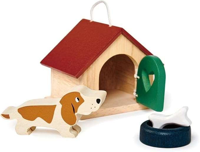 Tender Leaf Toys - Pets Sets for Doll House Accessories Great Add-on Pet Play Set to Any Dollhouse Encourage Creative and Imaginative Fun Children Age 3+ (Pet Dog Set)