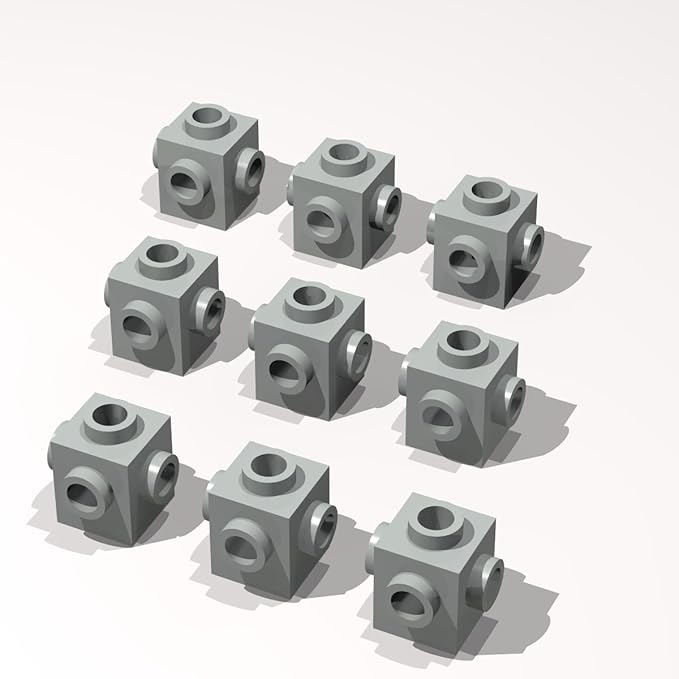 Classic Building Brick Bulk, 1x1 with Studs on 4 Sides 120 Piece, Compatible with Lego Parts and Pieces: (Color:Light Gray)