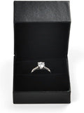 Oirlv Luxury Black Leather Ring Box - Ideal for Wedding and Proposal Ring Jewelry Gift
