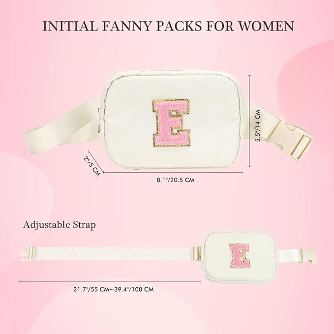 YOOLIFE Crossbody Bags for Women - Initial Belt Bag Fanny Pack Crossbody Bag for Women Initial Sling Bag Cross Body Bag for Women, Monogrammed Gifts for Women, Small, Beige