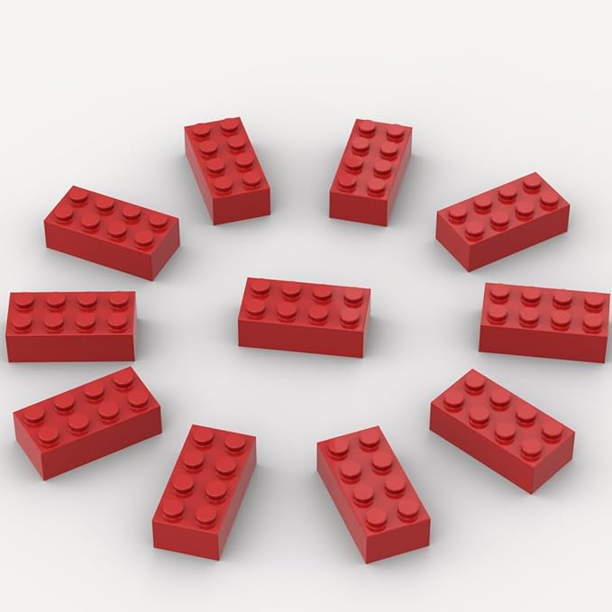 500 Piece Red Bricks, 2x4 Building Bricks, Compatible with Lego: Red 2x4 Bricks