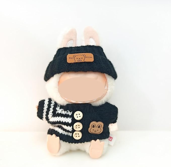 Clothes Set Compatible with 17cm Doll, Hat and Overalls Set for 15cm Doll Accessories Suit, Cute Clothe for Dress up Unique Style (MY3)