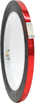 WOD MPFT2 Red Metalized Polyester Mylar Film Tape with Acrylic Adhesive, 1/8 inch x 72 ft. Vibrant Mirror Red Tape, Decor Tape for Detailing Accent Wall, Graphic Arts, Car and Boat Trim
