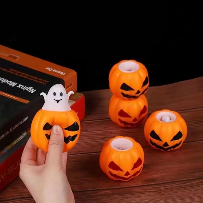 3 PCS Spooky Pumpkin Squeeze Toys - Halloween Fidget Toy for Stress Relief - Cute and Portable Squeeze Toy for Kids and Adults