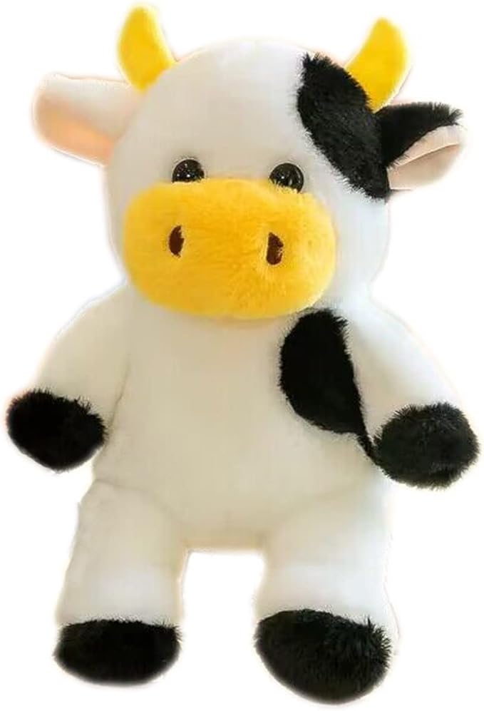 Cow Stuffed Animal Cow Plush Toy 9 inch Gift for Girls Boys Christmas (Yellow bizi Cow)