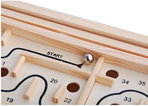 Topwon Wood Labyrinth Table Maze/Balance Board Table Maze Solitaire Game for Kids and Adults - Large - Great Gift