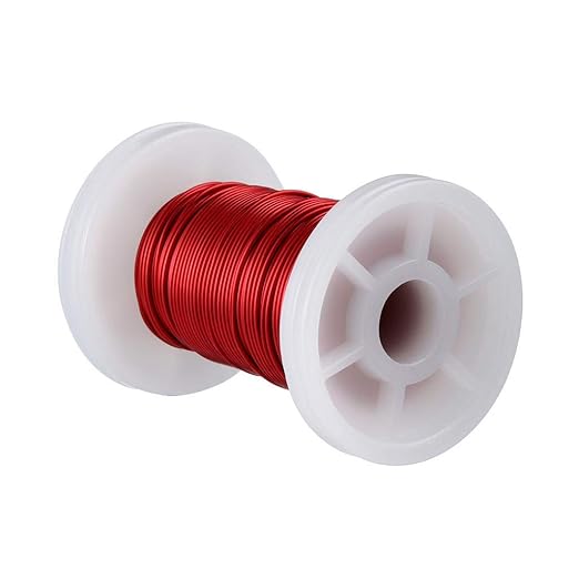 BNTECHGO 22 AWG Magnet Wire - Enameled Copper Wire - Enameled Magnet Winding Wire - 2 oz - 0.0256" Diameter 1 Spool Coil Red Temperature Rating 155℃ Widely Used for Transformers Inductors