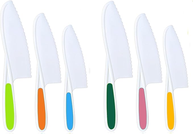 Knives for Kids, 6-Piece Kitchen Cooking and Baking Knife Set, Children's Knives for Real Cooking, BPA-Free Kids' Toddler Knives