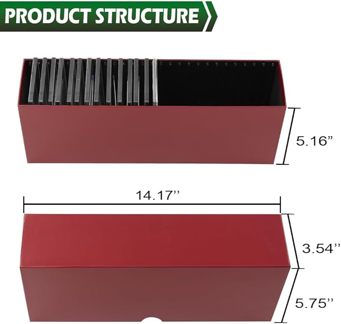 GRAND ORANGE Slotted Graded Card Boxes Slat Storage Boxes Red Hold 26 PSA Graded Cards
