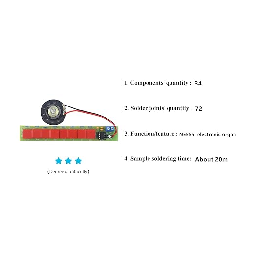 Soldering Practice Kit DIY Electronic Organ Plug-in Circuit Kit Learn Soldering Kit for DIYers Learning Electronics (05DZQ04)