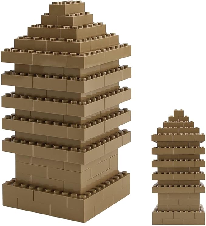 Feleph 100pcs 2x4 Bricks Dark Tan Classic Pieces Parts Building Creative Play Set Blocks Toy Accessories Compatible with 3001 Major Brands