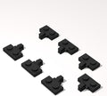Classic Building Hinge Plate Bulk, 1x2 Locking with 1 Finger on Side with Groove 100 Piece, Compatible with Lego Parts and Pieces: (Color:Black)