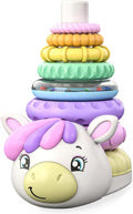 Move2Play, Stacking Toy | Includes 7 Unique Rings | Montessori Development | Baby Gift for 1 Year Old Boys & Girls | Ages 0-6+, 9, 10, 12, 18+ Months | Unicorn Stacker