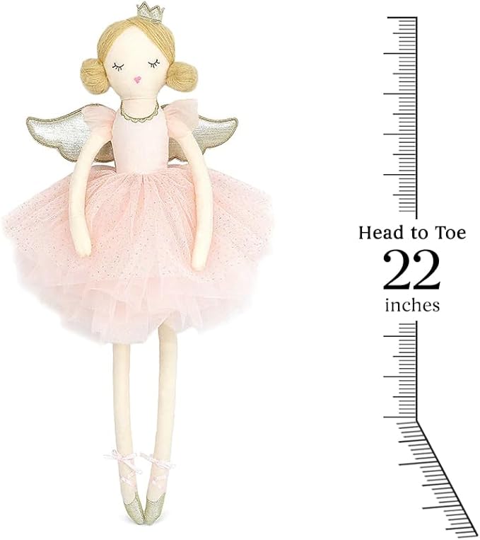 MON AMI Sugar Plum Fairy Doll with Wings– 22”, Soft & Elegant Stuffed Plush Doll, Use as Toy or Room Décor for Kids of All Ages