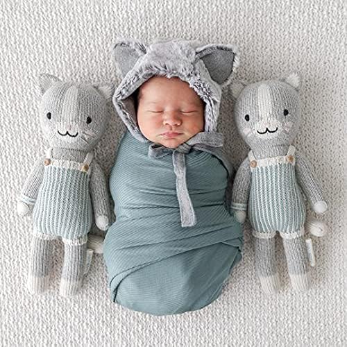 cuddle + kind Dylan The Kitten Little 13" Hand-Knit Doll – 1 Doll = 10 Meals, Fair Trade, Heirloom Quality, Handcrafted in Peru, 100% Cotton Yarn