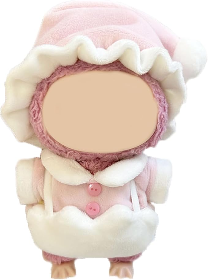 17CM Doll Clothes Set Pink Hat + Pink Top + White Pants, Fashion Cute Dress-Up Clothes for Doll Accessories Outfit(No Doll Included)(LBB Clothes 3)
