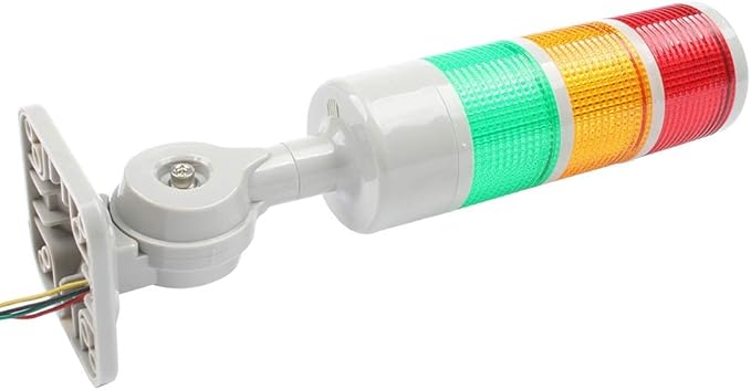 Signal Tower Stack Lights - Industrial Warning Lights with Rotatable Base, Steady/Flashing, 110V 220V AC (3-Layer, with Buzzer)