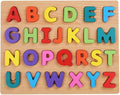 Wooden Puzzles for Toddlers, Alphabet Puzzle and Number Puzzle, Preschool Educational Learning Toys with Chunky Wood ABC Puzzle Board, for Girls Boys Kindergarten